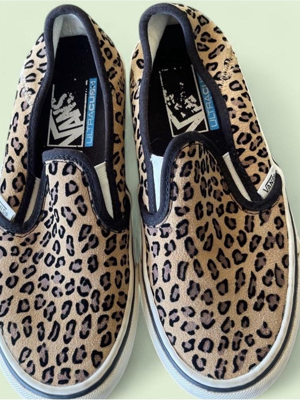 Vans Woman’s Slip-On Sneakers in Leopard Print - Black & Tan